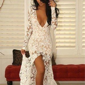 Formal White Lace Sexy Dress